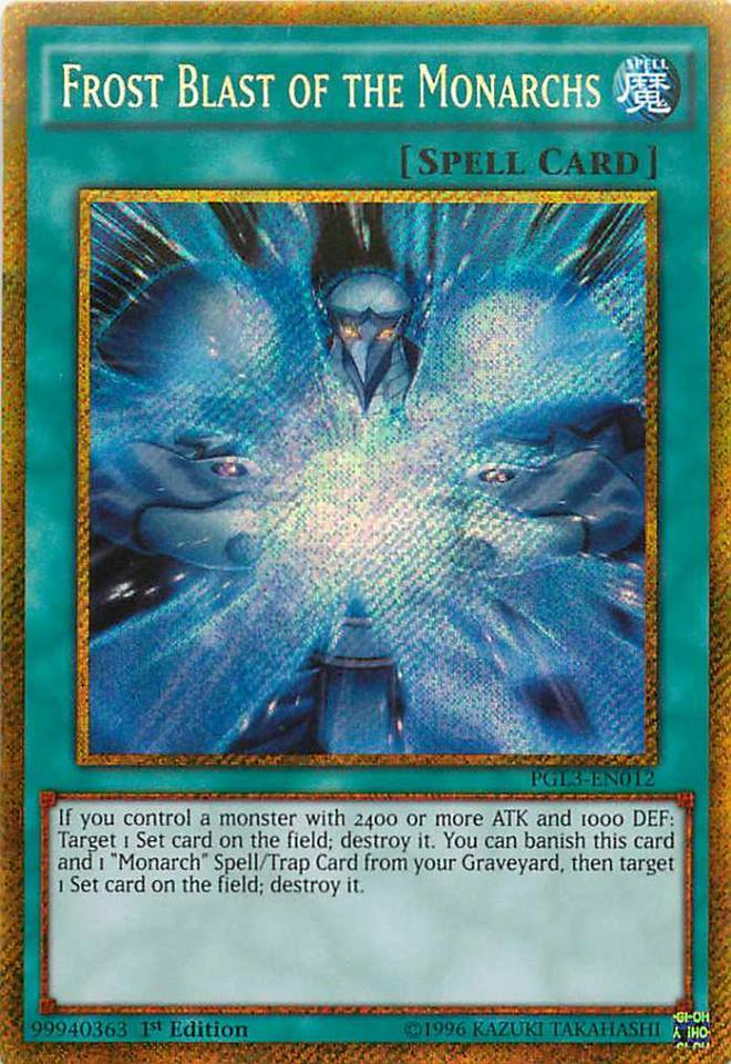 Frost Blast of the Monarchs [PGL3-EN012] Gold Secret Rare | Dragon's Lair Comics and Fantasy Houston TX