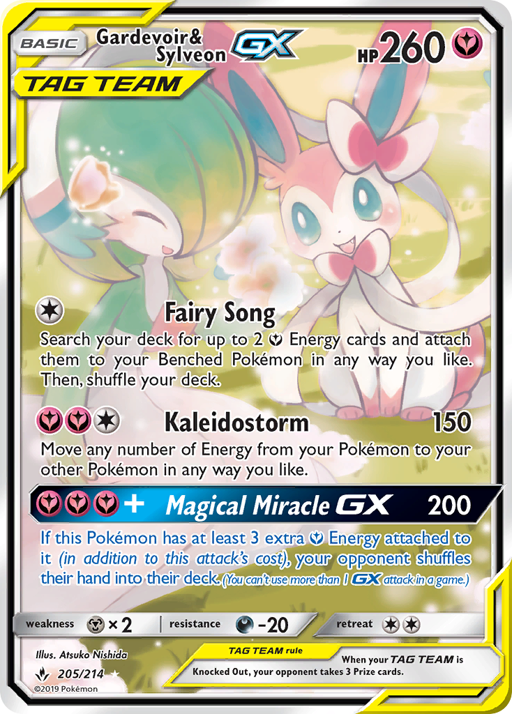 Gardevoir & Sylveon GX (205/214) [Sun & Moon: Unbroken Bonds] | Dragon's Lair Comics and Fantasy Houston TX