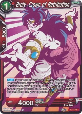 Broly, Crown of Retribution (Alternate Art) (P-177) [Special Anniversary Set 2020] | Dragon's Lair Comics and Fantasy Houston TX