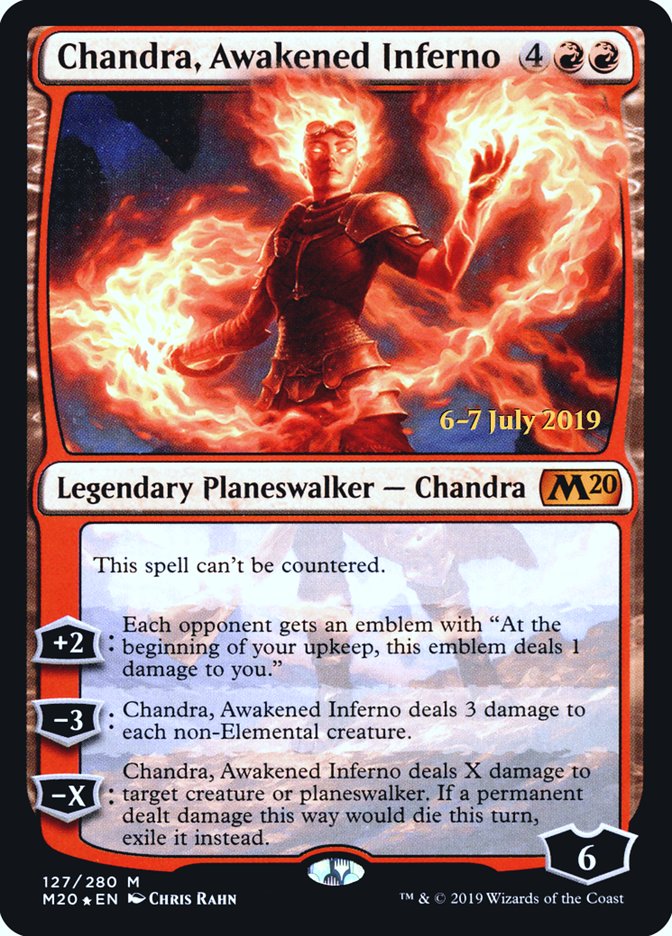 Chandra, Awakened Inferno [Core Set 2020 Prerelease Promos] | Dragon's Lair Comics and Fantasy Houston TX