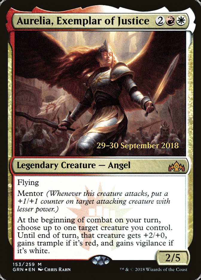 Aurelia, Exemplar of Justice [Guilds of Ravnica Prerelease Promos] | Dragon's Lair Comics and Fantasy Houston TX