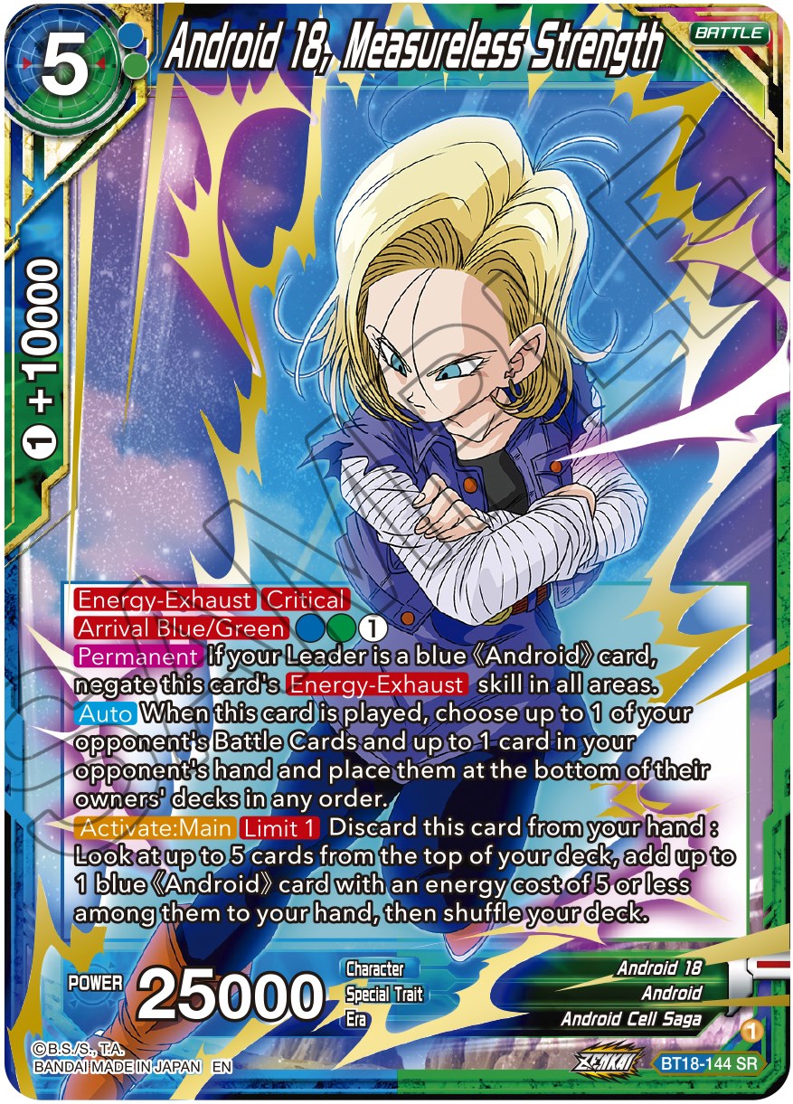 Android 18, Measureless Strength (BT18-144) [Dawn of the Z-Legends] | Dragon's Lair Comics and Fantasy Houston TX