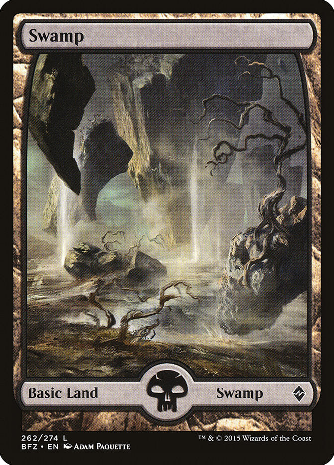 Swamp (262) (Full Art) [Battle for Zendikar] | Dragon's Lair Comics and Fantasy Houston TX