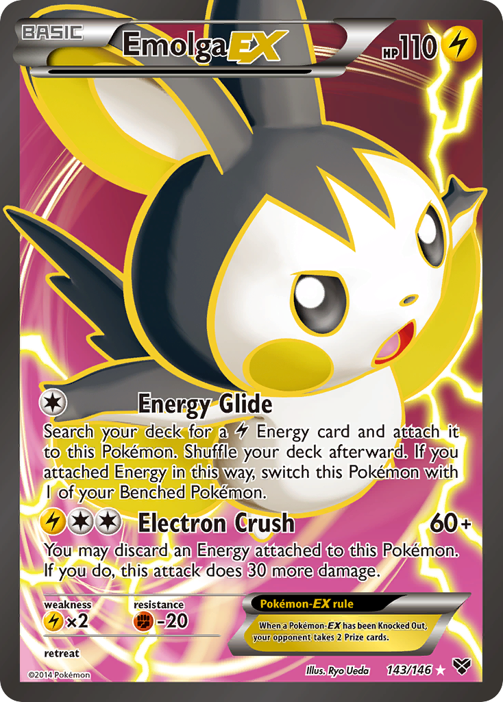 Emolga EX (143/146) [XY: Base Set] | Dragon's Lair Comics and Fantasy Houston TX