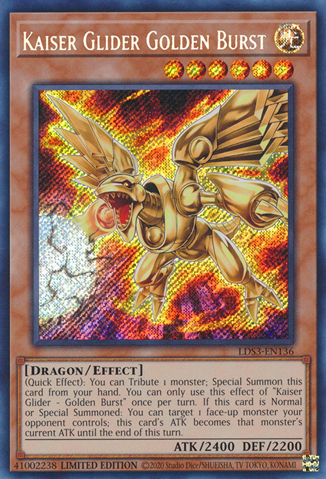 Kaiser Glider Golden Burst [LDS3-EN136] Secret Rare | Dragon's Lair Comics and Fantasy Houston TX