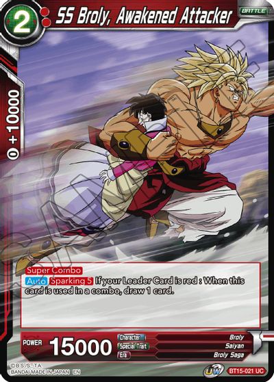 SS Broly, Awakened Attacker (BT15-021) [Saiyan Showdown] | Dragon's Lair Comics and Fantasy Houston TX