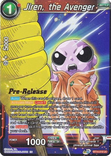 Jiren, the Avenger (BT14-018) [Cross Spirits Prerelease Promos] | Dragon's Lair Comics and Fantasy Houston TX