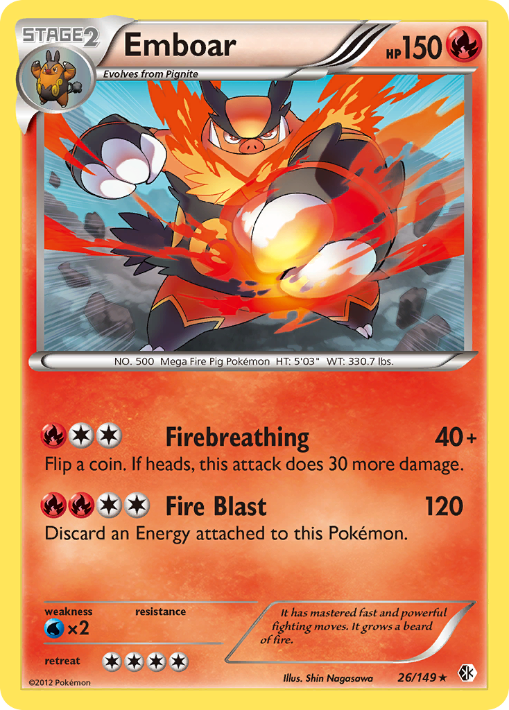 Emboar (26/149) [Black & White: Boundaries Crossed] | Dragon's Lair Comics and Fantasy Houston TX