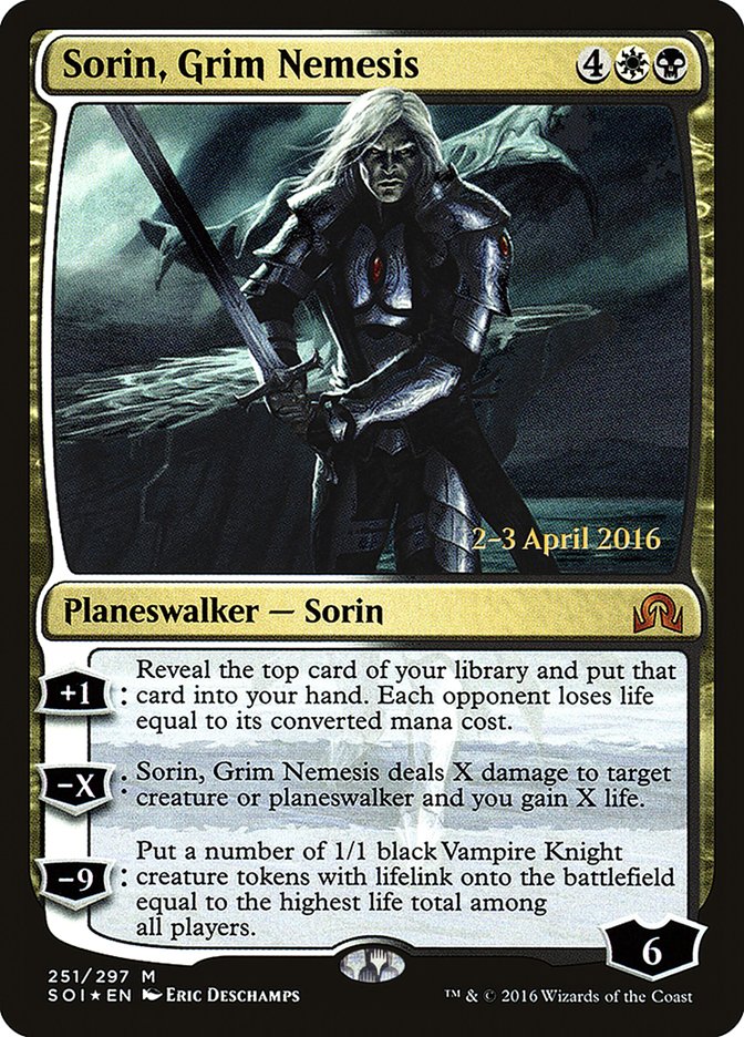 Sorin, Grim Nemesis [Shadows over Innistrad Prerelease Promos] | Dragon's Lair Comics and Fantasy Houston TX