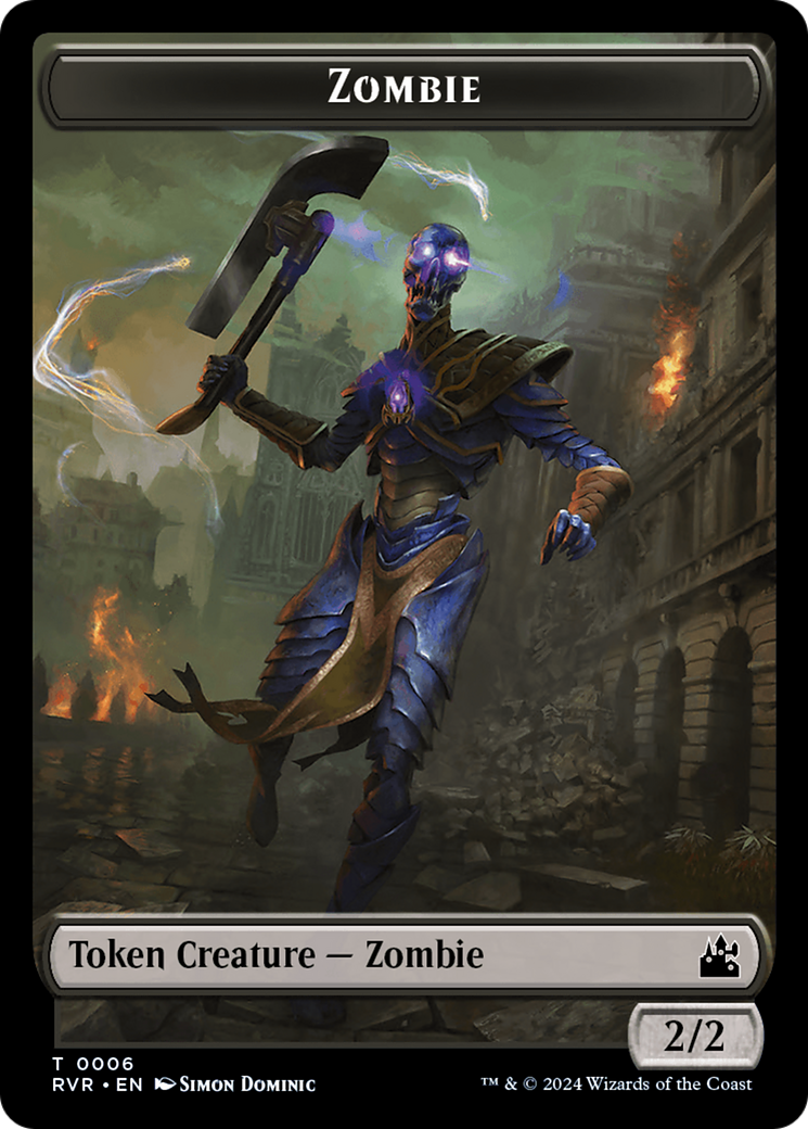 Spirit (0018) // Zombie Double-Sided Token [Ravnica Remastered Tokens] | Dragon's Lair Comics and Fantasy Houston TX