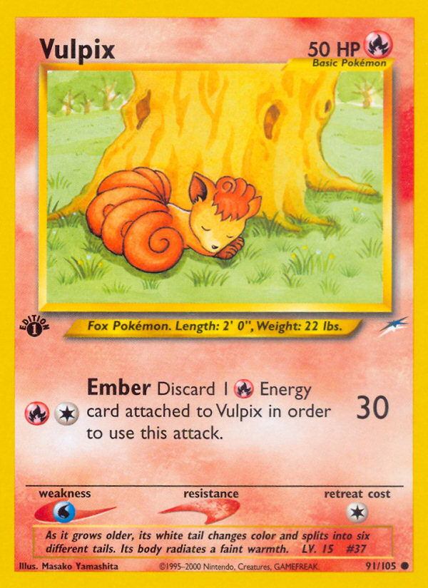 Vulpix (91/105) [Neo Destiny 1st Edition] | Dragon's Lair Comics and Fantasy Houston TX