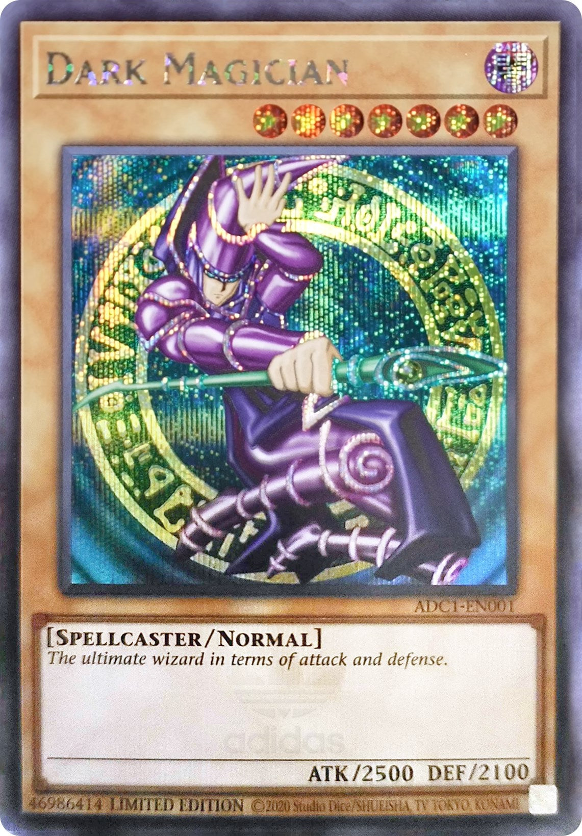 Dark Magician (Adidas Exclusive) [ADC1-EN001] Prismatic Secret Rare | Dragon's Lair Comics and Fantasy Houston TX