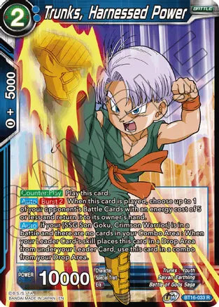 Trunks, Harnessed Power (BT16-033) [Realm of the Gods] | Dragon's Lair Comics and Fantasy Houston TX