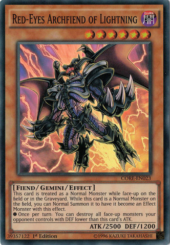 Red-Eyes Archfiend of Lightning [CORE-EN023] Super Rare | Dragon's Lair Comics and Fantasy Houston TX