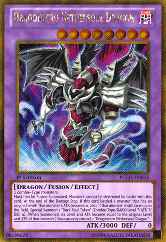 Dragonecro Nethersoul Dragon [PGLD-EN015] Gold Secret Rare | Dragon's Lair Comics and Fantasy Houston TX