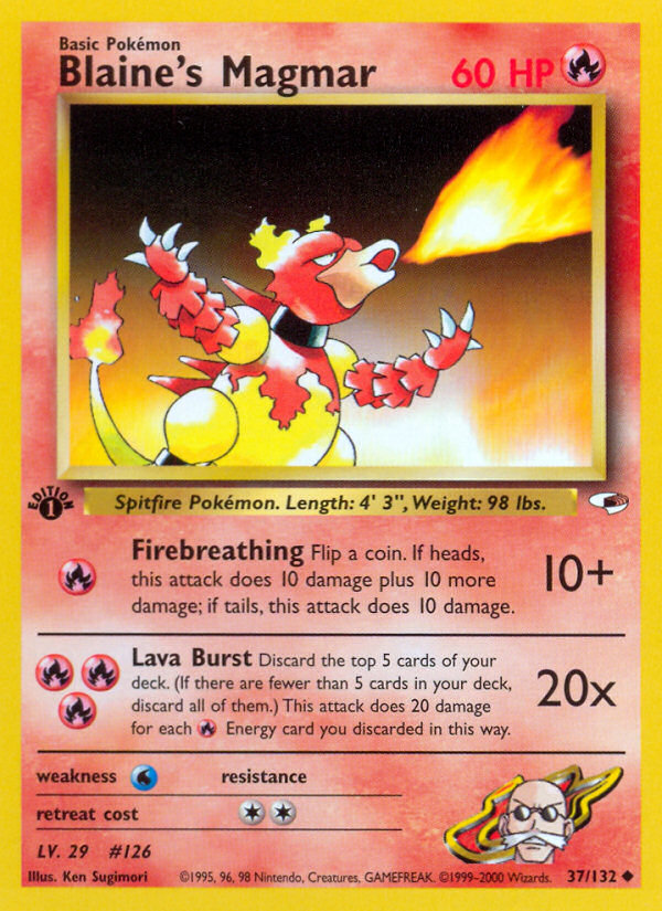 Blaine's Magmar (37/132) [Gym Heroes 1st Edition] | Dragon's Lair Comics and Fantasy Houston TX