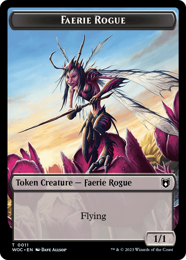 Faerie Rogue // Pirate (0011) Double-Sided Token [Wilds of Eldraine Commander Tokens] | Dragon's Lair Comics and Fantasy Houston TX