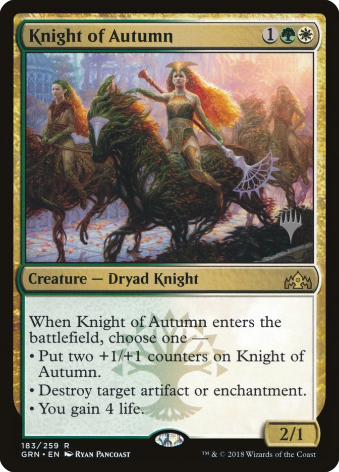 Knight of Autumn (Promo Pack) [Guilds of Ravnica Promos] | Dragon's Lair Comics and Fantasy Houston TX