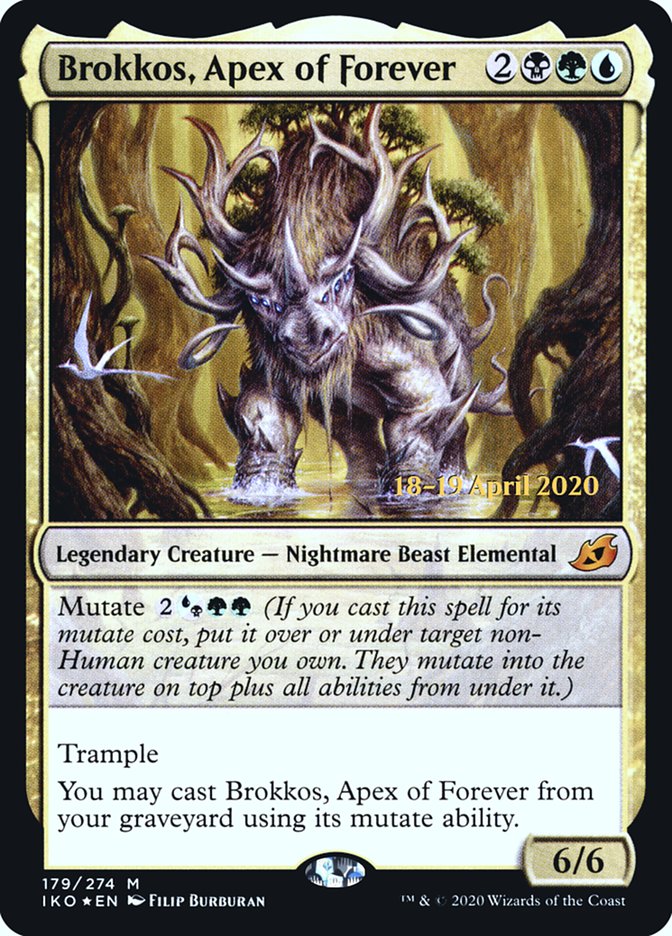 Brokkos, Apex of Forever [Ikoria: Lair of Behemoths Prerelease Promos] | Dragon's Lair Comics and Fantasy Houston TX