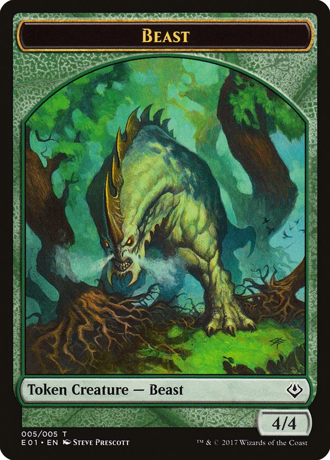 Beast (005) // Soldier Double-Sided Token [Archenemy: Nicol Bolas Tokens] | Dragon's Lair Comics and Fantasy Houston TX