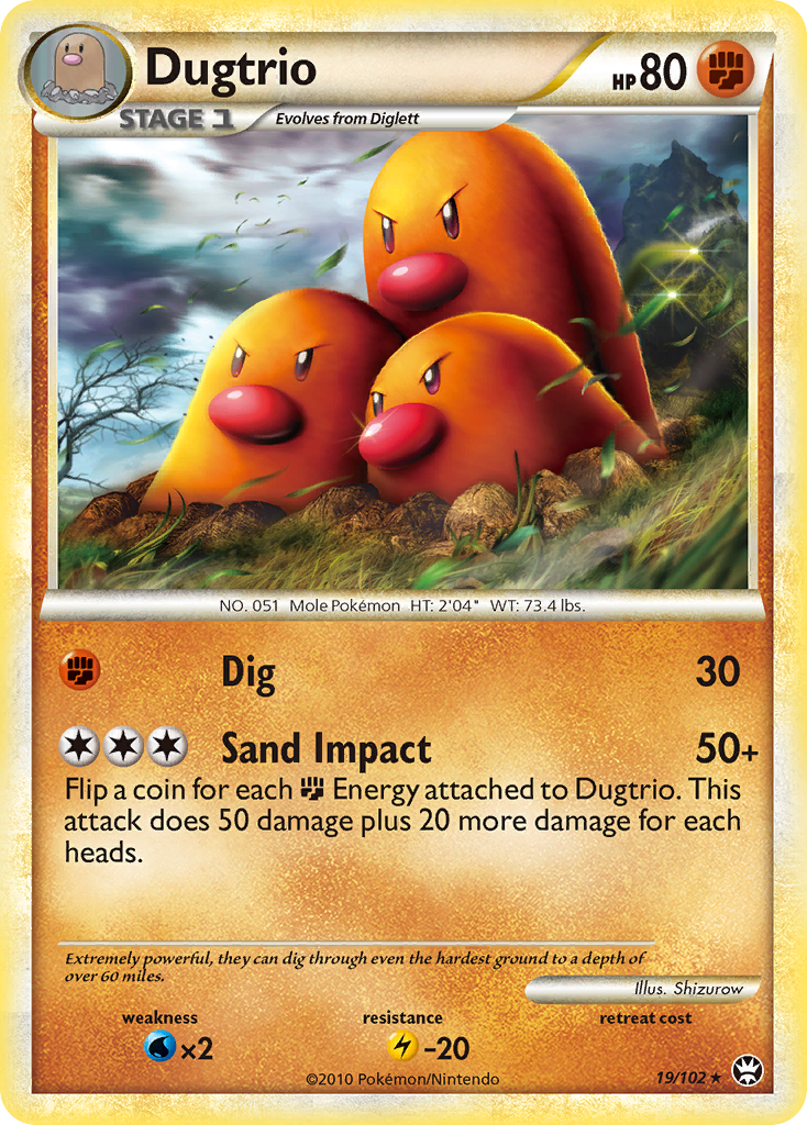 Dugtrio (19/102) [HeartGold & SoulSilver: Triumphant] | Dragon's Lair Comics and Fantasy Houston TX