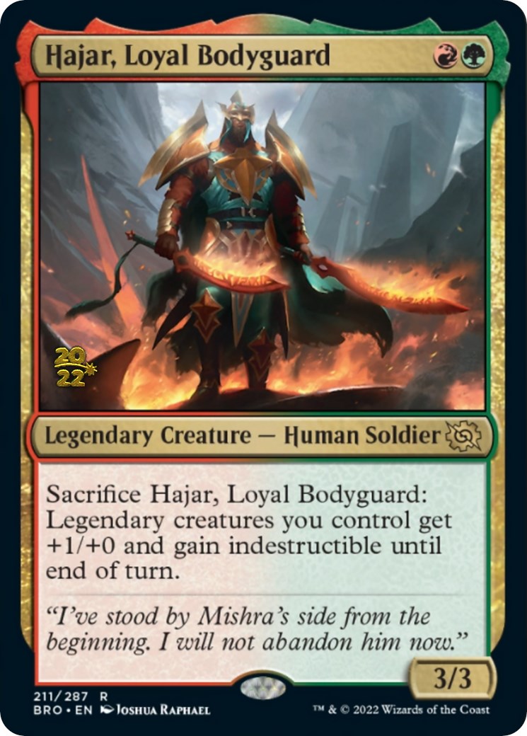 Hajar, Loyal Bodyguard [The Brothers' War Prerelease Promos] | Dragon's Lair Comics and Fantasy Houston TX