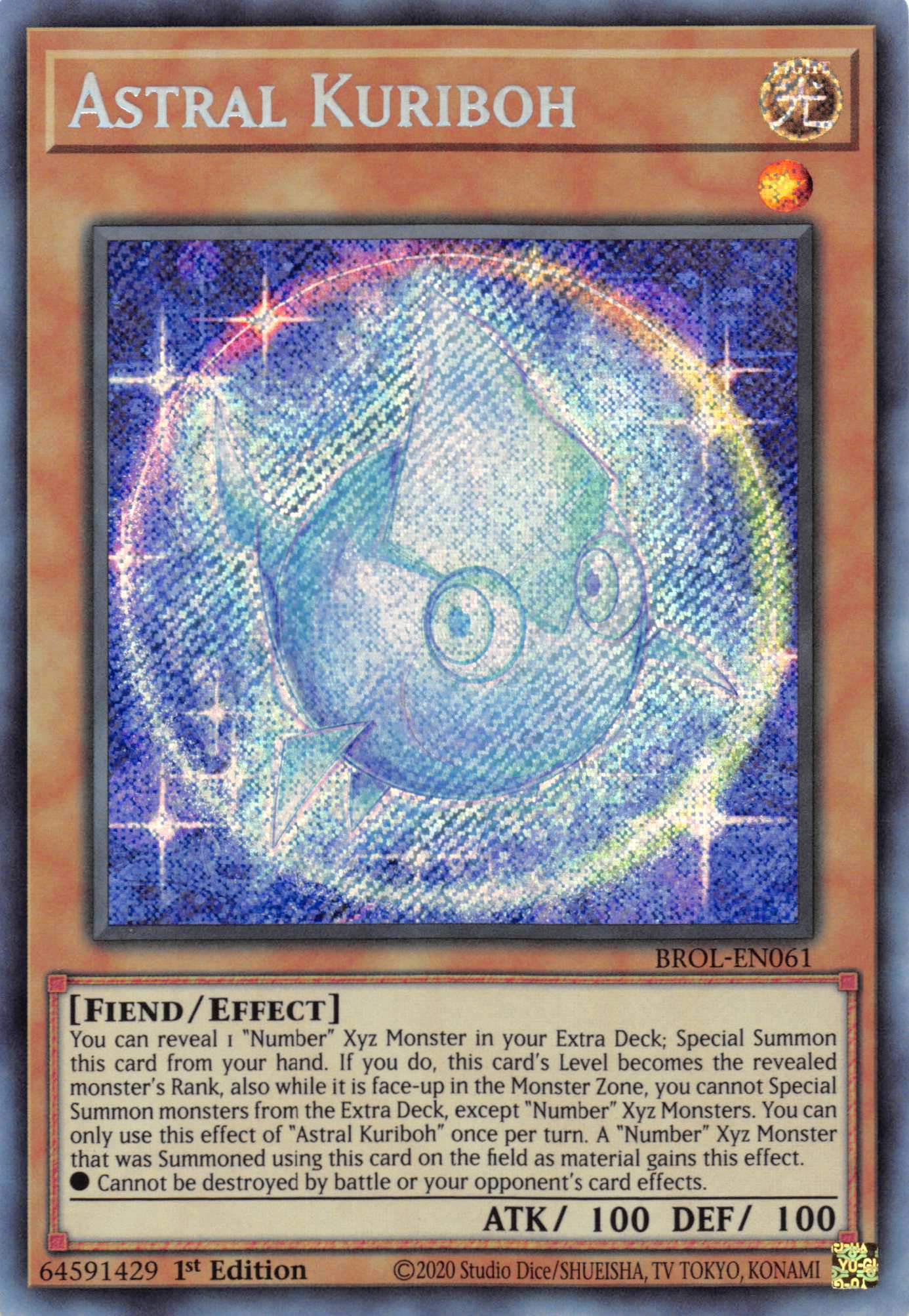 Astral Kuriboh [BROL-EN061] Secret Rare | Dragon's Lair Comics and Fantasy Houston TX