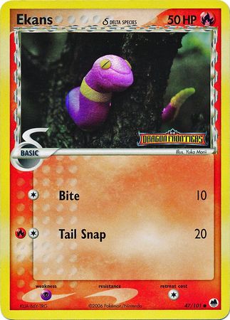 Ekans (47/101) (Delta Species) (Stamped) [EX: Dragon Frontiers] | Dragon's Lair Comics and Fantasy Houston TX