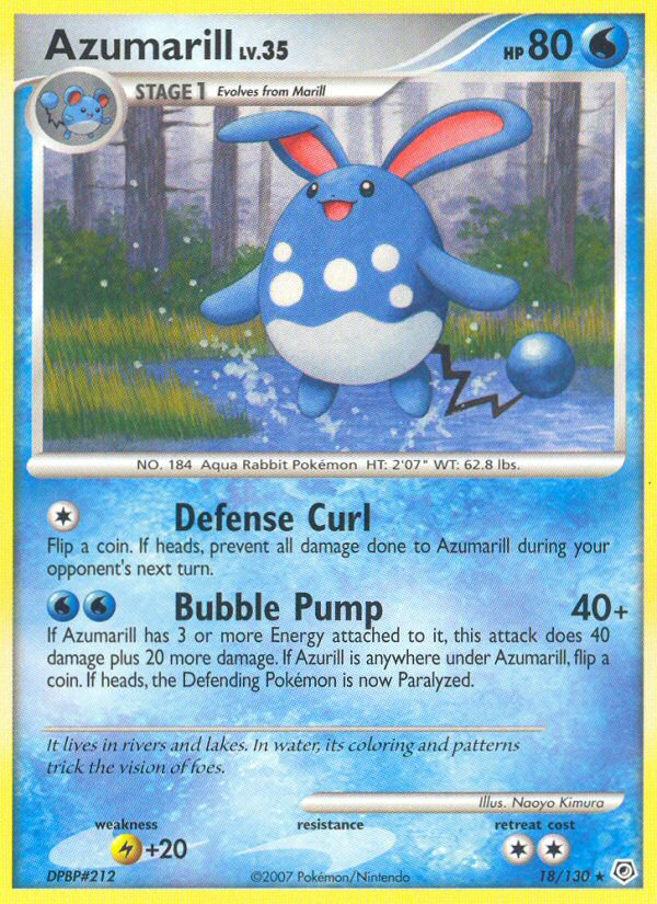 Azumarill (18/130) [Diamond & Pearl: Base Set] | Dragon's Lair Comics and Fantasy Houston TX