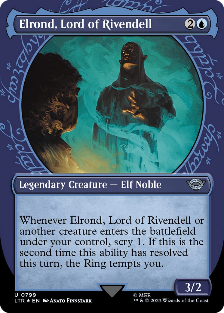 Elrond, Lord of Rivendell (Showcase) (Surge Foil) [The Lord of the Rings: Tales of Middle-Earth] | Dragon's Lair Comics and Fantasy Houston TX