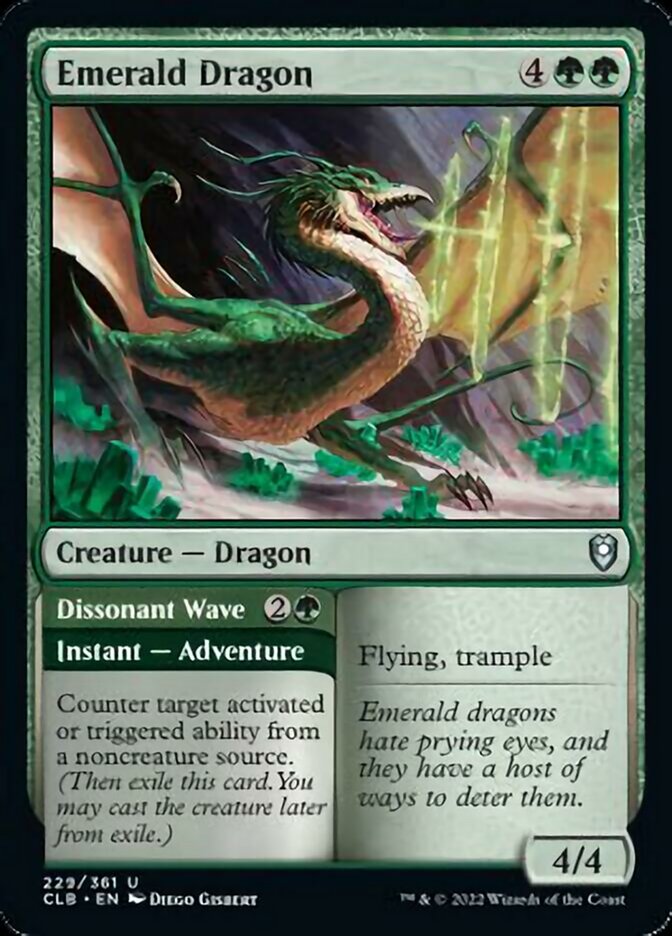 Emerald Dragon // Dissonant Wave [Commander Legends: Battle for Baldur's Gate] | Dragon's Lair Comics and Fantasy Houston TX