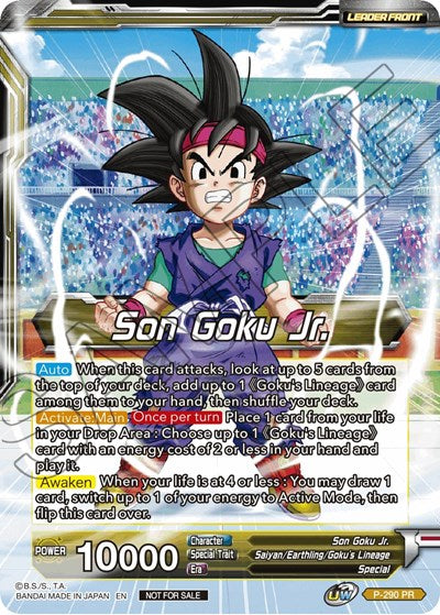 Son Goku Jr. // SS Son Goku Jr., Scion of the Lineage (Gold Stamped) (P-290) [Promotion Cards] | Dragon's Lair Comics and Fantasy Houston TX