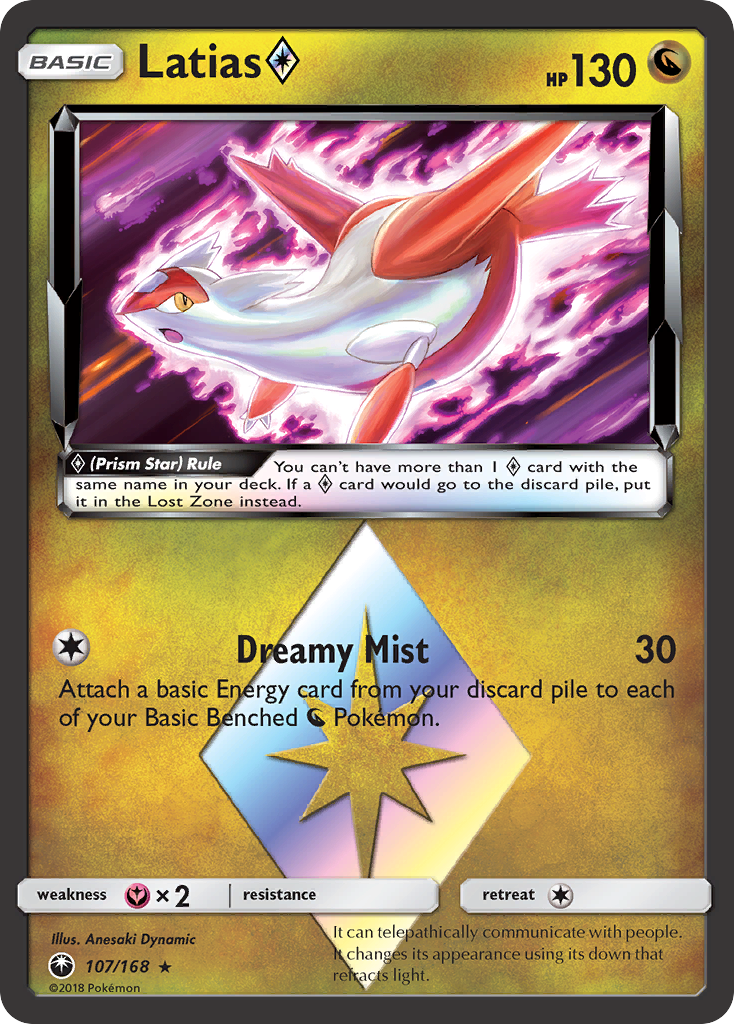 Latias (107/168) (Prism Star) [Sun & Moon: Celestial Storm] | Dragon's Lair Comics and Fantasy Houston TX