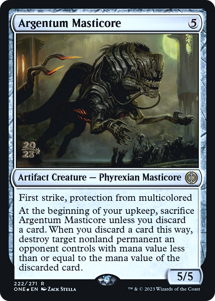 Argentum Masticore [Phyrexia: All Will Be One Prerelease Promos] | Dragon's Lair Comics and Fantasy Houston TX