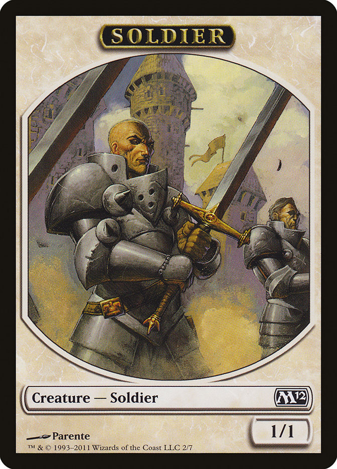 Soldier Token [Magic 2012 Tokens] | Dragon's Lair Comics and Fantasy Houston TX