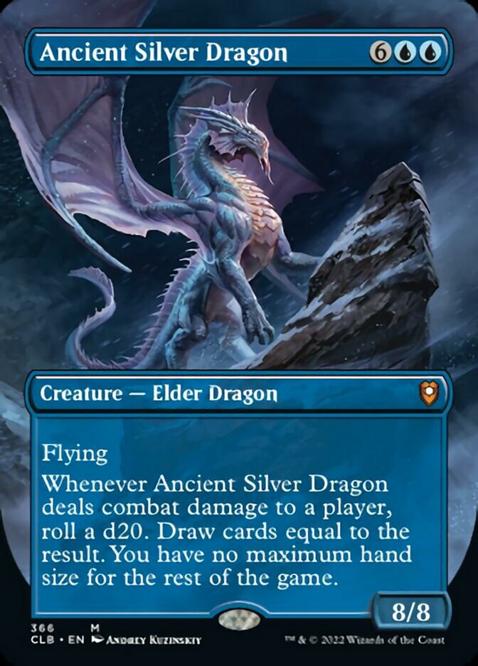 Ancient Silver Dragon (Borderless Alternate Art) [Commander Legends: Battle for Baldur's Gate] | Dragon's Lair Comics and Fantasy Houston TX