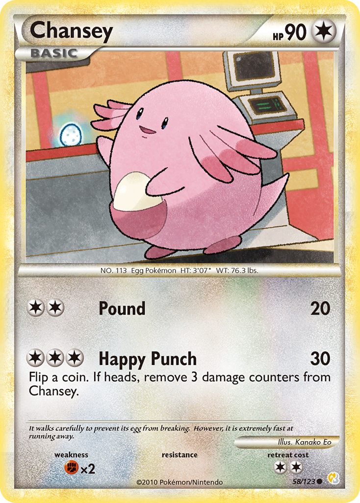 Chansey (58/123) [HeartGold & SoulSilver: Base Set] | Dragon's Lair Comics and Fantasy Houston TX