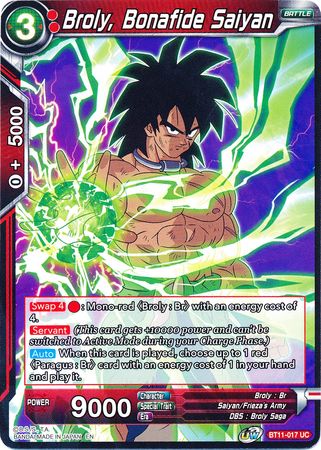 Broly, Bonafide Saiyan (BT11-017) [Vermilion Bloodline] | Dragon's Lair Comics and Fantasy Houston TX