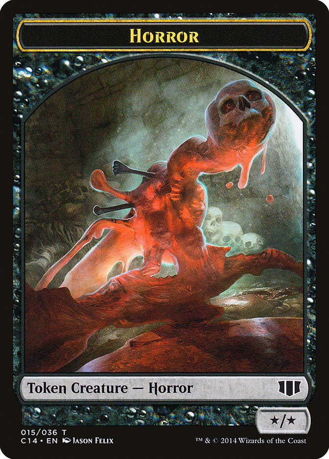 Horror // Zombie (016/036) Double-Sided Token [Commander 2014 Tokens] | Dragon's Lair Comics and Fantasy Houston TX