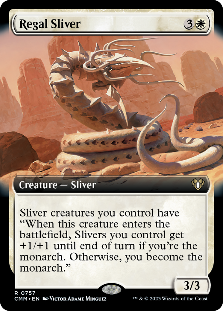 Regal Sliver (Extended Art) [Commander Masters] | Dragon's Lair Comics and Fantasy Houston TX