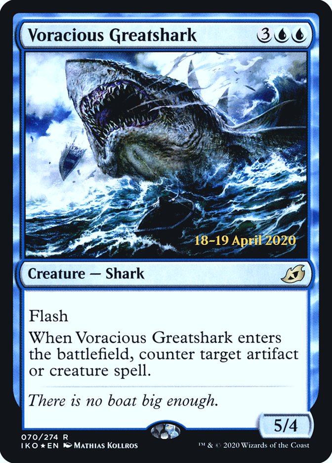 Voracious Greatshark [Ikoria: Lair of Behemoths Prerelease Promos] | Dragon's Lair Comics and Fantasy Houston TX