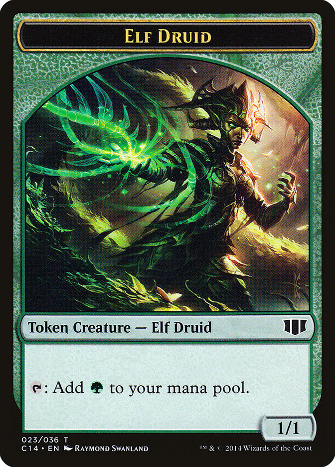 Elf Druid // Beast (020/036) Double-Sided Token [Commander 2014 Tokens] | Dragon's Lair Comics and Fantasy Houston TX