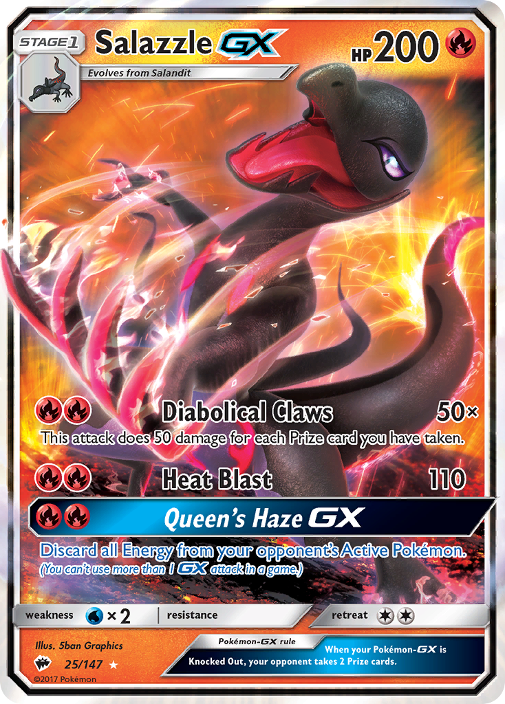 Salazzle GX (25/147) [Sun & Moon: Burning Shadows] | Dragon's Lair Comics and Fantasy Houston TX