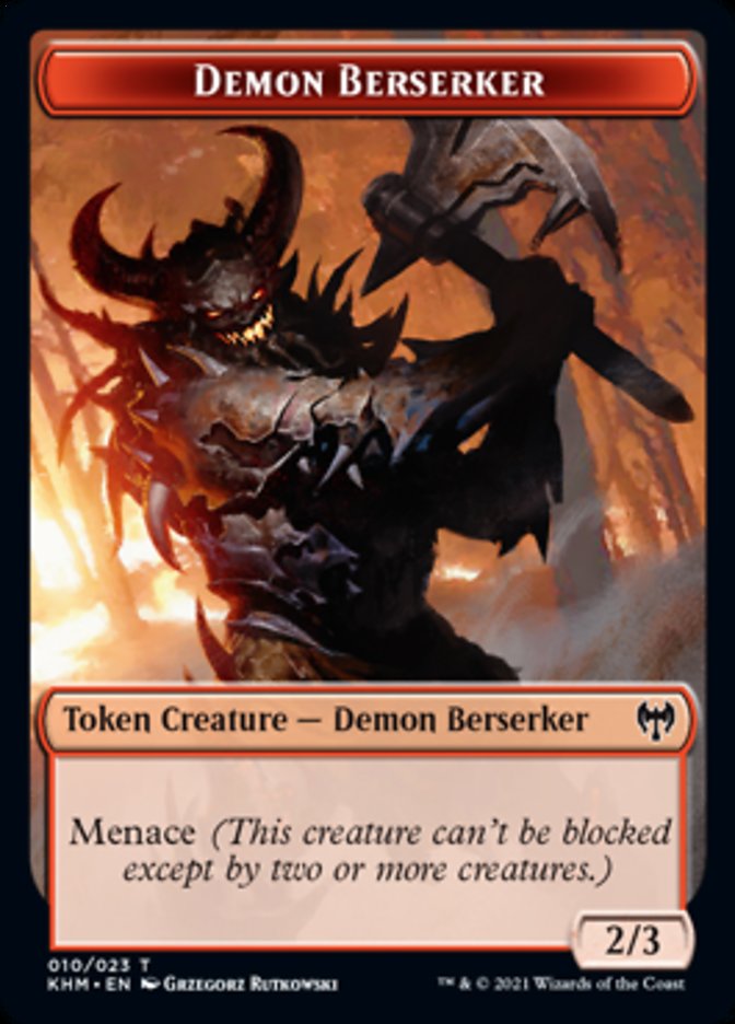 Demon Berserker Token [Kaldheim Tokens] | Dragon's Lair Comics and Fantasy Houston TX