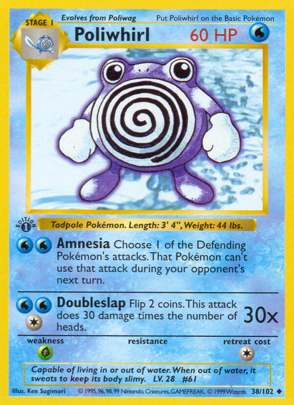 Poliwhirl (38/102) (Shadowless) [Base Set 1st Edition] | Dragon's Lair Comics and Fantasy Houston TX