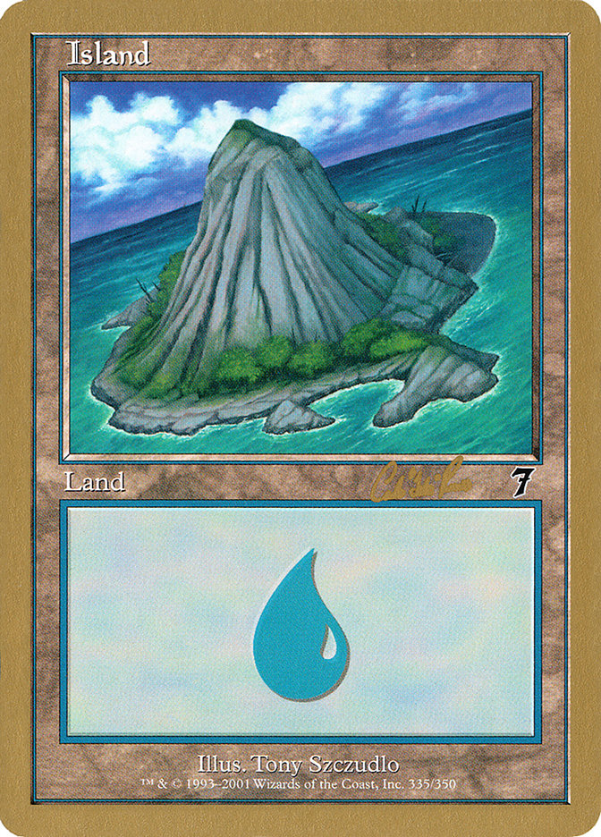 Island (cr335b) (Carlos Romao) [World Championship Decks 2002] | Dragon's Lair Comics and Fantasy Houston TX