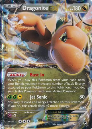 Dragonite EX (74/111) (Jumbo Card) [XY: Furious Fists] | Dragon's Lair Comics and Fantasy Houston TX