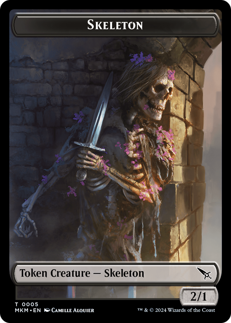 Skeleton Token [Murders at Karlov Manor Tokens] | Dragon's Lair Comics and Fantasy Houston TX