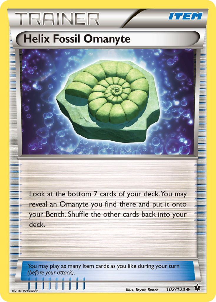 Helix Fossil Omanyte (102/124) [XY: Fates Collide] | Dragon's Lair Comics and Fantasy Houston TX