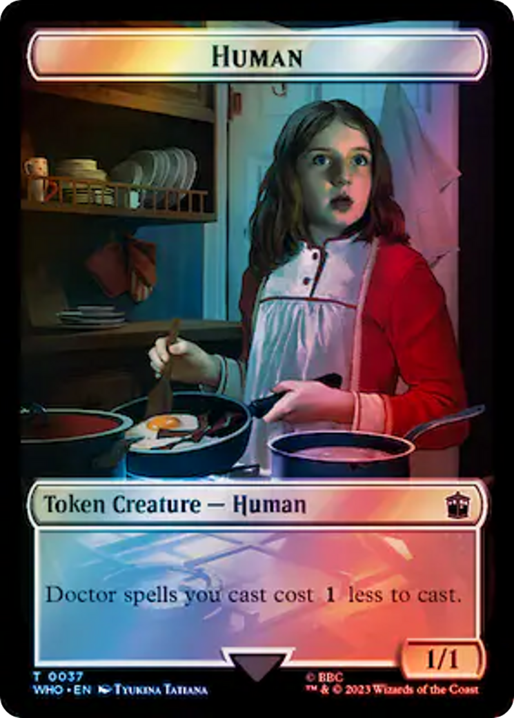 Human (0037) // Food (0059) Double-Sided Token (Surge Foil) [Doctor Who Tokens] | Dragon's Lair Comics and Fantasy Houston TX